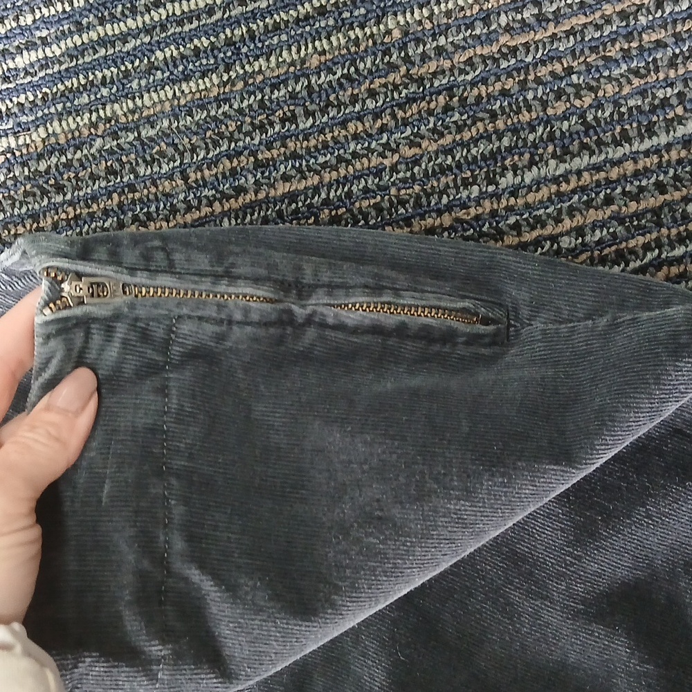 Talbots Heritage Corduroy Chino Pants Gray Flat Front Tapered Womens 4P petite - Picture 2 of 6